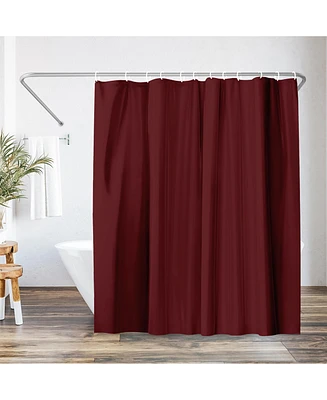 Americanflat 71x74 Solid Burgundy Shower Curtain - Water Resistant - Polyester Fabric