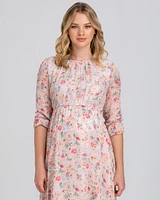 Pietro Brunelli Maternity Maternity Floral Print Sheer Sleeve Occasion Chiffon Maxi Jasmine Dress