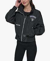 Karl Lagerfeld Women's Logo Collar Bomber