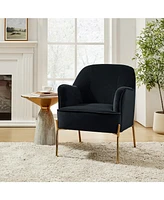 Barbara Wooden Arm Chair with Metal Legs