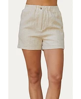 Crescent Women's Gretchen Cuffed Linen Shorts