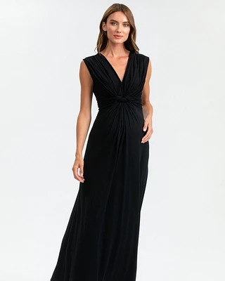 Pietro Brunelli Maternity Sleeveless Knot Detail V-Neck Nursing Papaver Dress
