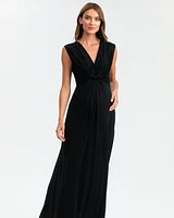 Pietro Brunelli Maternity Sleeveless Knot Detail V-Neck Nursing Papaver Dress
