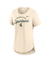 Nike Women's Cream Michigan State Spartans Script Logo Tri-Blend T-Shirt