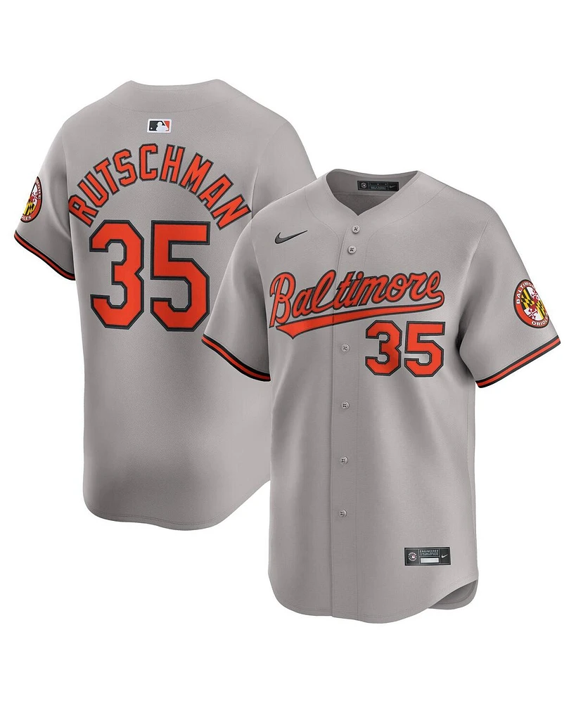 Nike Men's Adley Rutschman Gray Baltimore Orioles Road Limited Player Jersey