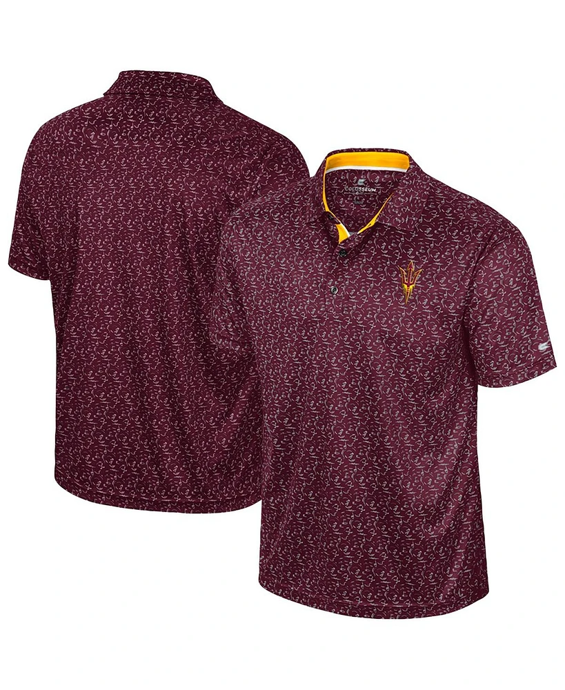 Colosseum Men's Maroon Arizona State Sun Devils Sublimated Golf Polo Shirt