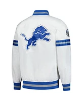 Starter Men's White Detroit Lions Scout Full-Snap Varsity Jacket