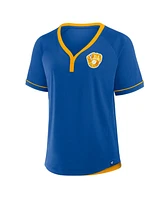 Fanatics Women's Royal Milwaukee Brewers Cooperstown Collection League Diva Raglan V-Neck T-Shirt