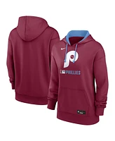 Nike Women's Burgundy Philadelphia Phillies Authentic Collection Lockup Alternate Logo Performance Pullover Hoodie
