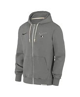 Nike Men's Charcoal Washington Nationals Authentic Collection Travel Performance Full-Zip Hoodie