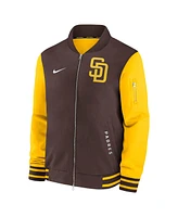 Nike Men's Brown/Gold San Diego Padres Authentic Collection Dugout Full-Zip Bomber Jacket