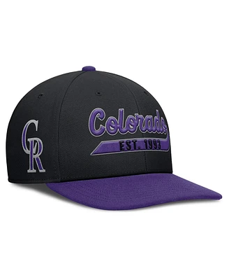 Nike Men's Black/Purple Colorado Rockies Pro Performance Snapback Hat