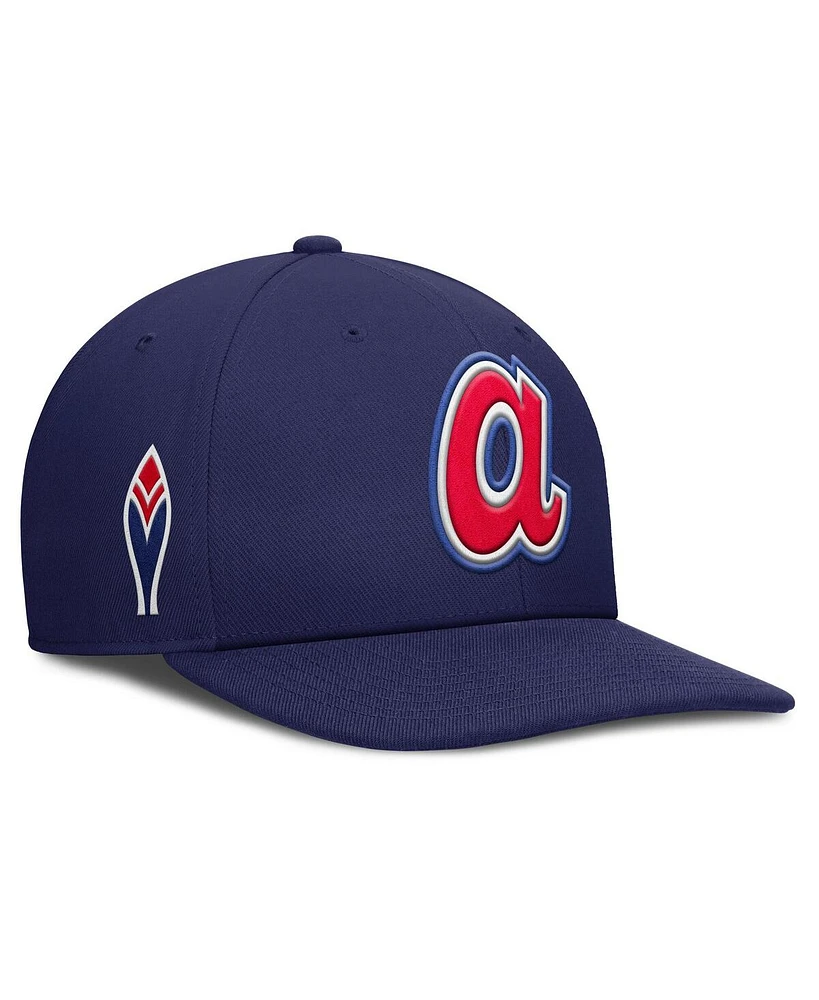 Nike Men's Navy Atlanta Braves Pro Performance Snapback Hat