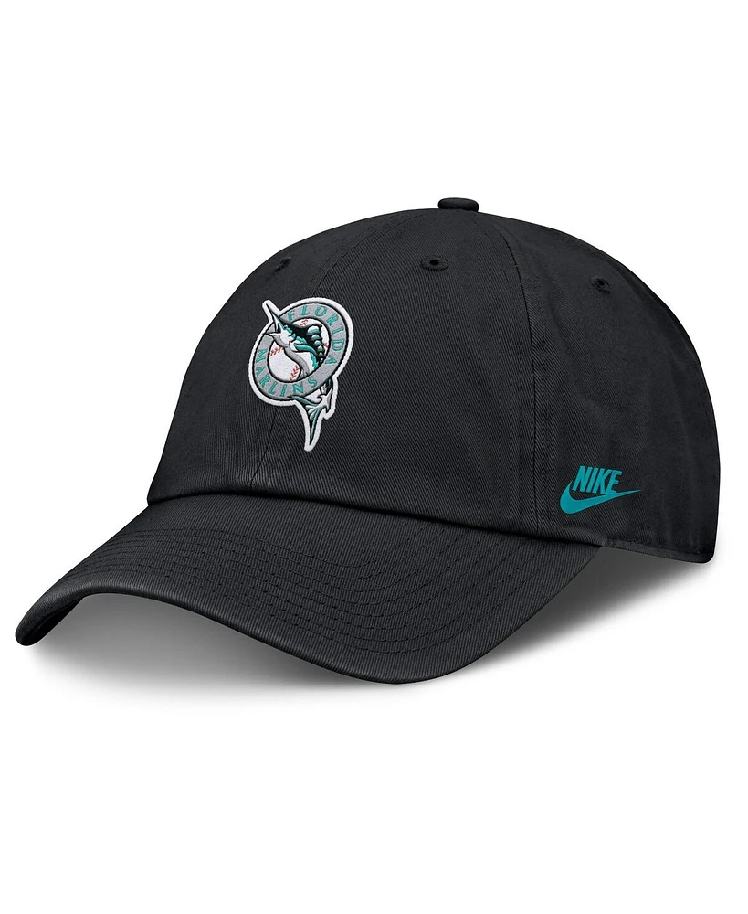 Nike Women's Black Florida Marlins Cooperstown Collection Club Adjustable Hat