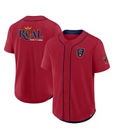 Fanatics Men's Red Real Salt Lake Injury Time Baseball Jersey