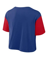 Nike Women's Royal/Red Philadelphia Phillies Script Cropped Performance T-Shirt