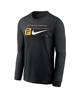 Nike Men's Black Pittsburgh Pirates Local Logo Swoosh Lockup Long Sleeve T-Shirt
