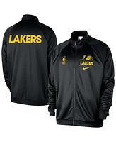 Nike Men's Black Los Angeles Lakers Courtside Pique Club Full-Zip Track Jacket