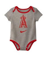 Nike Baby Boys and Girls Los Angeles Angels Authentic Collection Bodysuit, Pack of 3