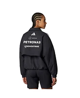 Adidas Women's Black Mercedes-amg Petronas F1 Team Wear Loose Full-Zip Jacket