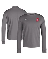 Adidas Men's Gray Indiana Hoosiers Dugout Pullover Sweatshirt
