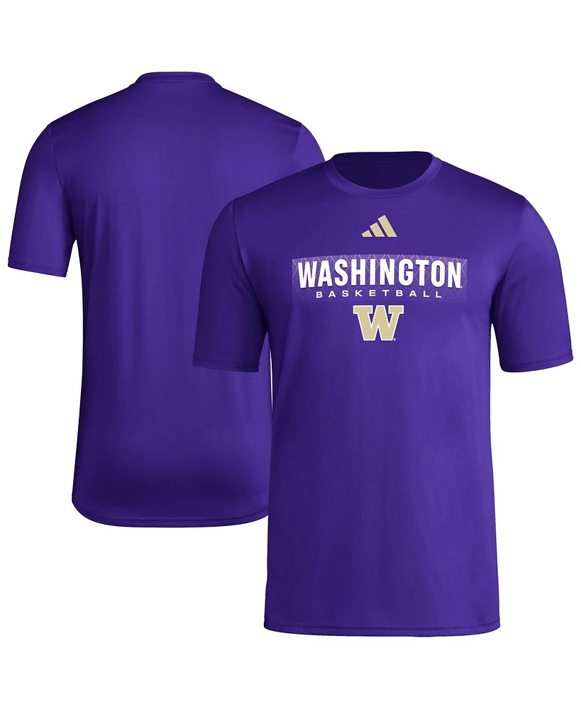 Adidas Men's Purple Washington Huskies Locker On-Court The Fade Pregame Aeroready T-Shirt