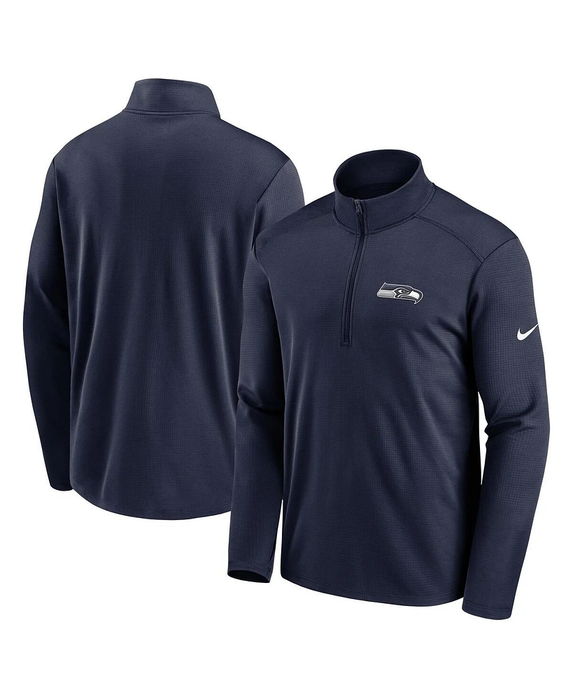 Nike Men's College Navy Seattle Seahawks Pacer Half-Zip Pullover Hoodie