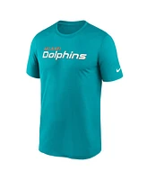 Nike Men's Aqua Miami Dolphins Primetime Legend Wordmark Performance T-Shirt
