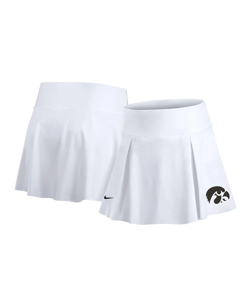 Nike Women's White Iowa Hawkeyes Tennis Skirt with Shorts