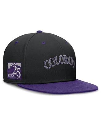 Nike Men's Black/Purple Colorado Rockies 25th Anniversary True Primetime Two-Tone Performance Fitted Hat
