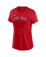 Nike Women's Red Boston Sox Fuse Name Number T-Shirt