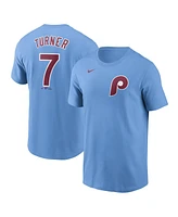 Nike Men's Trea Turner Light Blue Philadelphia Phillies Fuse Name Number T-Shirt