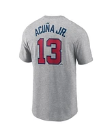 Nike Men's Ronald Acuna Jr. Gray Atlanta Braves Fuse Name Number T-Shirt