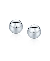 Bling Jewelry Minimalist Plain Simple Round Bead Ball Tragus Cartilage Stud Earrings Shiny Polish .925 Sterling Silver