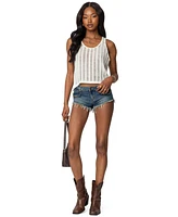 Edikted Women's Keziah Sheer Ladder Knit Top