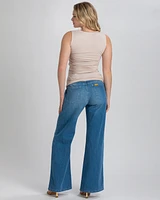 Pietro Brunelli Maternity High-Waist Elastic Band Wide-Leg Jeans