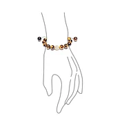 Bling Jewelry Brown Tiger Eye Pave Crystal Ball Beads Shamballa Inspired Bracelet Cord String Adjustable