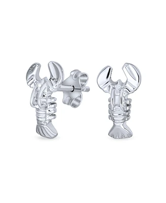 Bling Jewelry Petite Tiny Delicate Nautical Tropical Beach Vacation Lovers Be My Lobster Stud Earrings .925 Sterling Silver