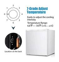 Cowsar 1.1 Cu.ft Upright Freezer , Compact Mini Freezer with Reversible Single Door, Temperature Control, Removable Shelves, White