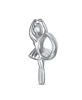 Bling Jewelry Dainty Prima Ballerina Ballet Dancer Charm Bead .925 Sterling Silver