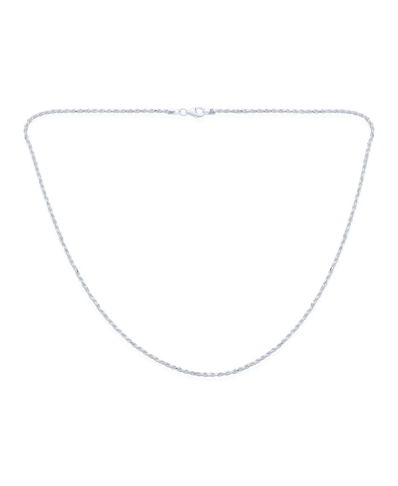 Bling Jewelry 040 Gauge .925 Sterling Silver Rope Chain Necklace 16 18 20 24 Inch