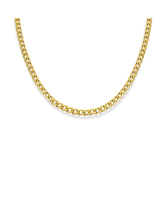 Bling Jewelry Heavy Duty Biker Jewelry Solid Curb Link Chain Necklace Gold Tone Stainless Steel 30 Inch 8MM