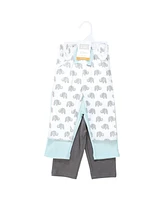 Hudson Baby Boys Unisex Cotton Pants and Leggings, Painted Gray Elephant