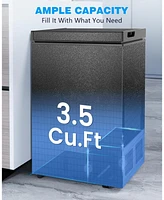Cowsar 3.5 Cu.Ft Chest Freezer with Removable Basket and Bottom Defrost Water Drain Freestanding Top Open Door, Deep Freezer, Mini Freezer with Adjust