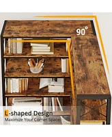 6-Tier Corner Shelf, Industrial Display Bookshelf
