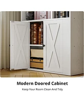 Bookcase with Doors, Tall Bookshelf with Storage, Bookshelves