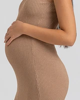 Pietro Brunelli Maternity Sleeveless Fitted Rib Knit Iris Dress
