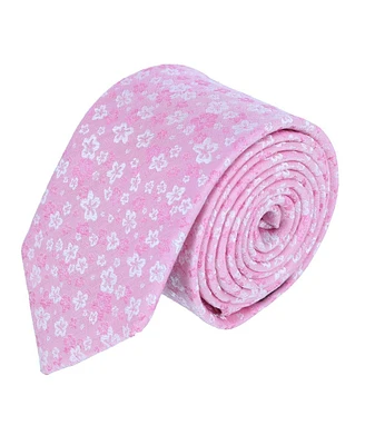 Trafalgar Men's Hanami Cherry Blossom Burst Linen Blend Novelty Necktie