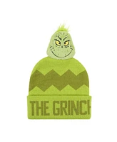 The Grinch Men's Green Beanie With Plush Character Pom