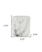 Marbleized Ceramic Round Planter – Elegant Pot for Indoor & Outdoor Gardens